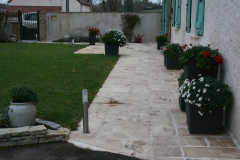 Terrasse dalles pierre reconstituées