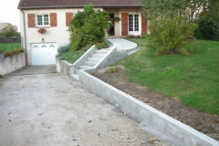 Création d'un escalier et muret extérieur